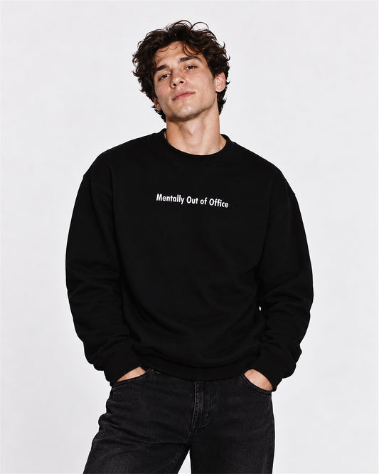 Mentally Out of Office Embroidery Sweatshirt