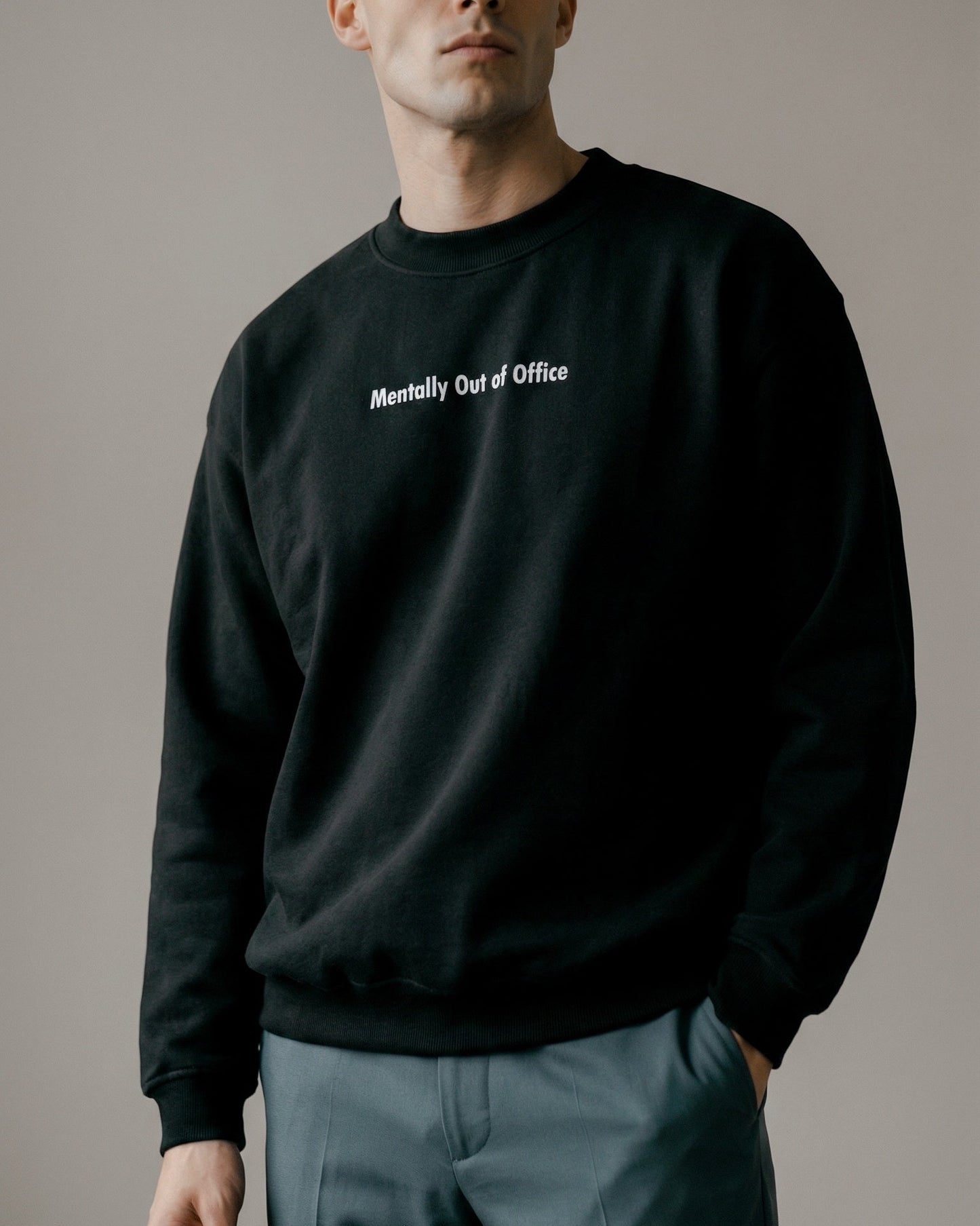 Mentally Out of Office Embroidery Sweatshirt