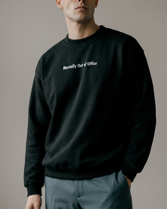 Mentally Out of Office Embroidery Sweatshirt