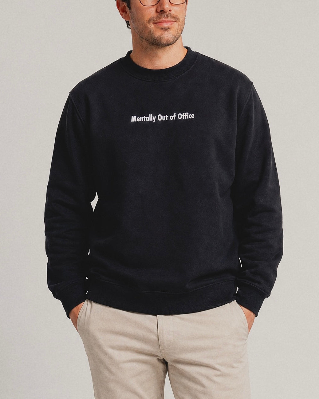 Mentally Out of Office Embroidery Sweatshirt