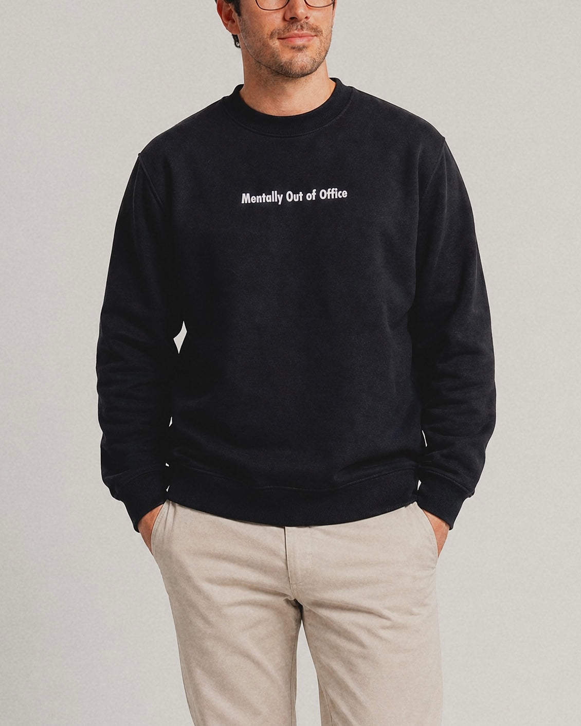 Mentally Out of Office Embroidery Sweatshirt