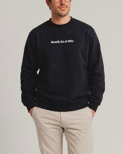 Mentally Out of Office Embroidery Sweatshirt