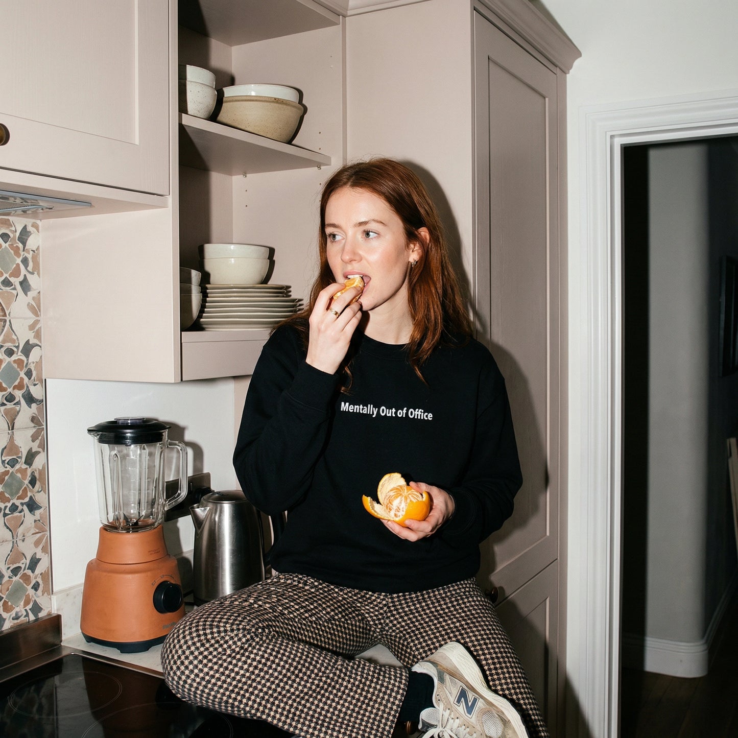 Mentally Out of Office Embroidery Sweatshirt